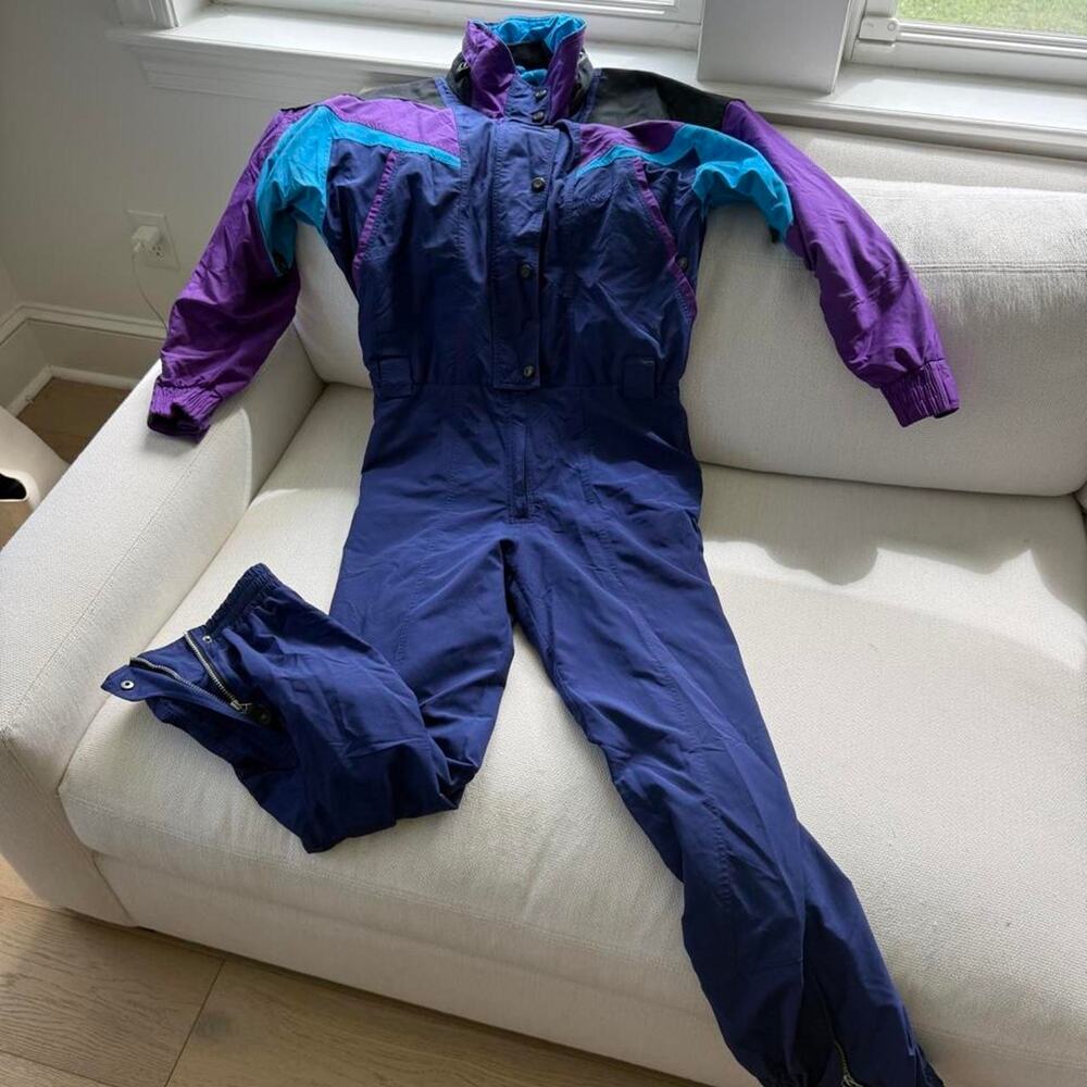Vintage nordica colorblock one piece ski